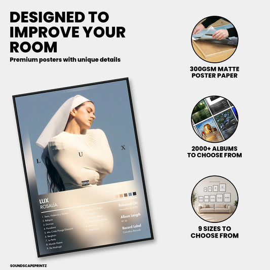ROSALÍA — LUX Album Poster — premium poster features