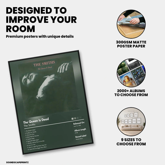 The Smiths — The Queen Is Dead Album Poster — premium poster features