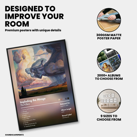 The Killers — Imploding the Mirage Album Poster — premium poster features