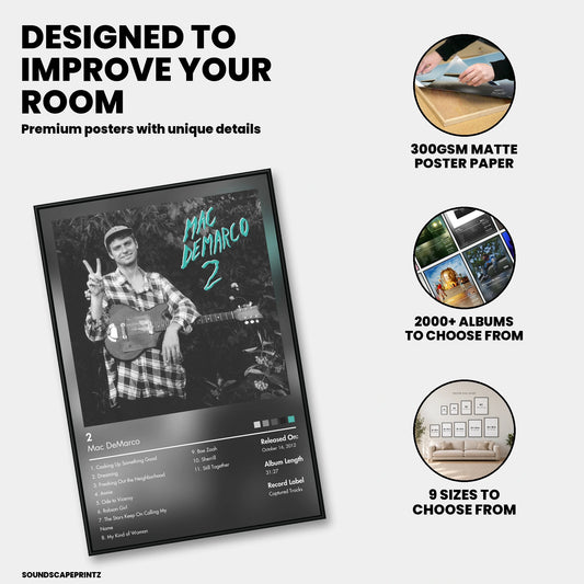 Mac DeMarco — 2 Album Poster — premium poster features