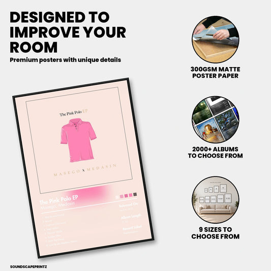 Masego & Medasin — The Pink Polo EP Album Poster — premium poster features