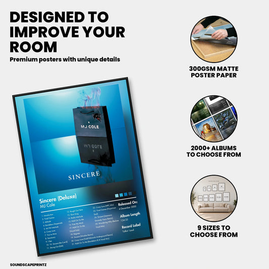 MJ Cole — Sincere Album Poster — premium poster features