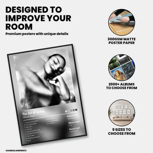Olivia Dean — The Art of Loving Album Poster — premium poster features