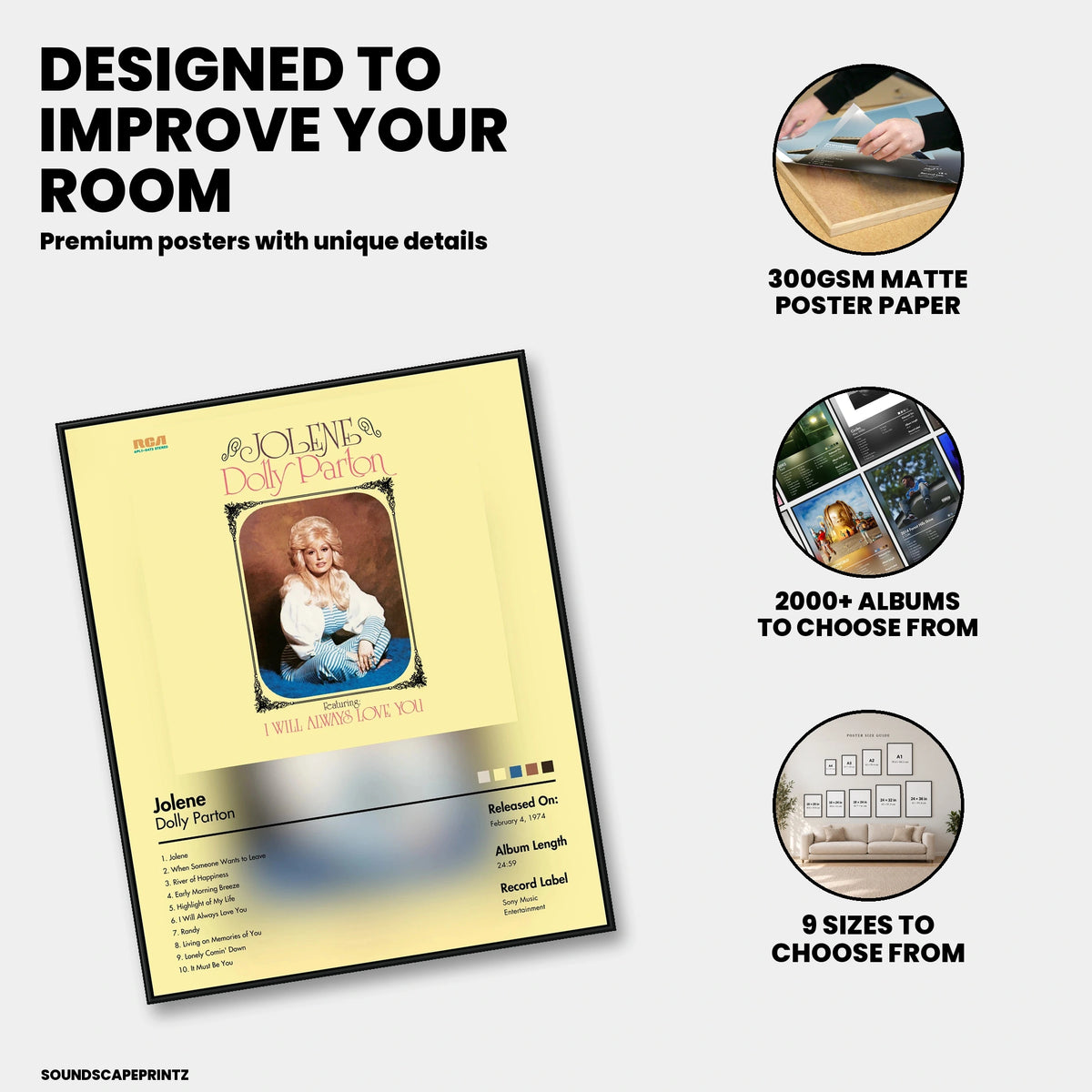 Dolly Parton — Jolene Album Poster — premium poster features