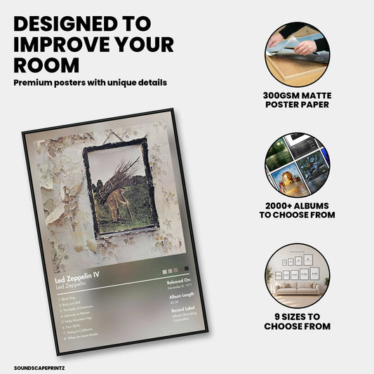 Led Zeppelin — [Led Zeppelin IV] Album Poster — premium poster features