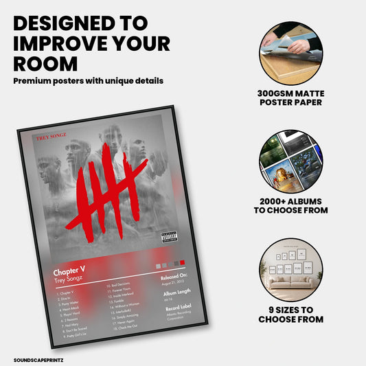 Trey Songz — Chapter V Album Poster — premium poster features