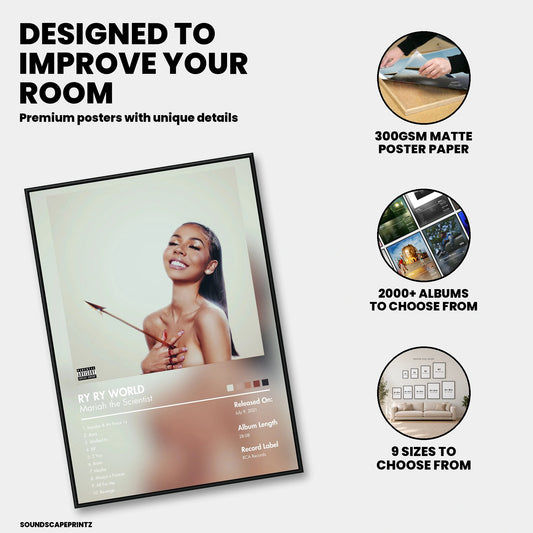 Mariah the Scientist — RY RY WORLD Album Poster — premium poster features