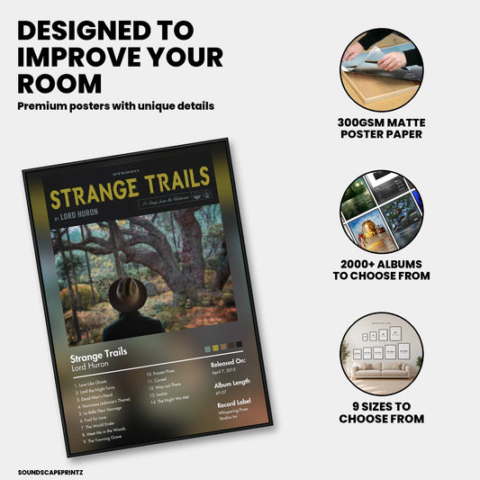 Lord Huron — Strange Trails Album Poster — premium poster features